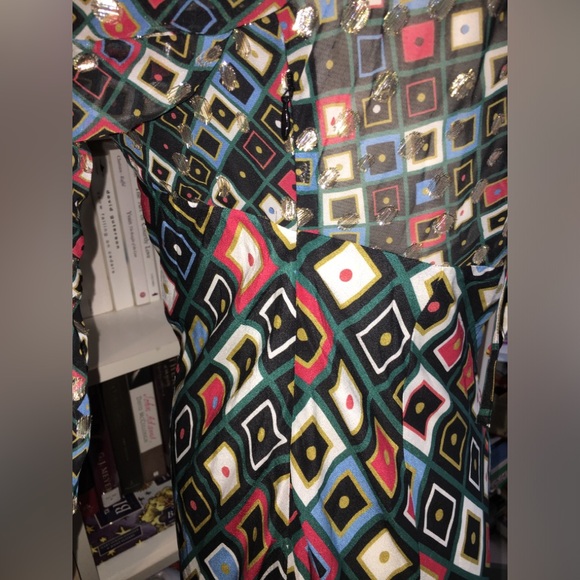 Rixo Audrey Multicolor Geometric Print Off-Shoulder Dress - Picture 8 of 12